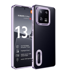 Xiaomi Mi 13 Pro Kılıf Kamera Korumalı Logo Gösteren Zore Omega Kılıf (Lila)