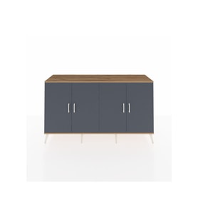 Kronos Konsol 6 Raflı 4 Kapaklı 176x59x99 Çam-Antrasit/Çam