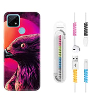 Realme C11 C21 C21Y C25Y C11 2021 Kılıf Kablo Koruma Spiral Silikon Red Eagle 1752