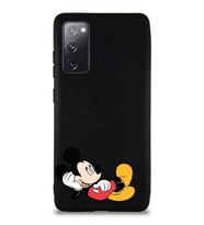 Samsung Galaxy S20 FE Soft Premier Kapak Mickey Mouse-F Tasarımlı Silikon Kılıf - Siyah (Şeffaf)