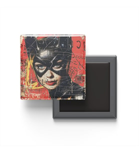 Catwoman - Baskılı Buzdolap Magneti Kare - 9x9 cm