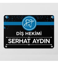 Diş Hekimlerine Özel Siyah Kapı Tabela Büro Ofis Giriş Tabelası
