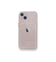 iPhone 13 Kılıf Kart Bölmeli Şeffaf Silikon Kartlıklı