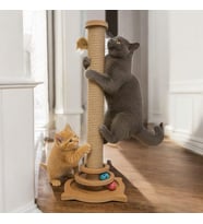 Kedi Tırmalama Çubuğu ve Oyuncağı - 64cm (Antik Bej)