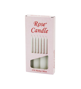 4PCS - KALIN   ÇAP=2CM - UZUNLUK=15CM     BEYAZ KLASİK  MARKET MUM