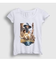 Presmono Kadın Beyaz Poster Yüzüklerin Efendisi The Lord Of The Rings T-Shirt 361973tt