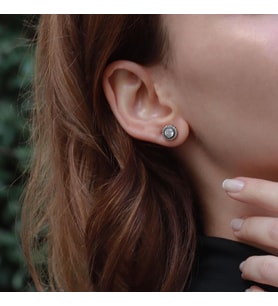Elmas Montür Model Starlight Diamond Rose Gold Kaplama Gümüş Küpe