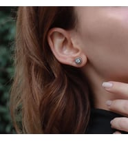 Elmas Montür Model Starlight Diamond Rose Gold Kaplama Gümüş Küpe
