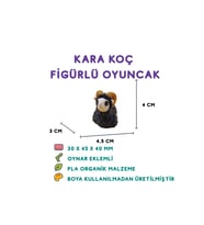Siyah Koç Figür - 3D Doğal Hayvan Oyuncağı