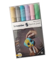 Akrilik Markör 2mm 6 Pastel Parlak Renkler Set 1 Paket Metal Cam Mantar Plastik Kumaş Deri Beton Boyama İçin İdeal (Karışık)