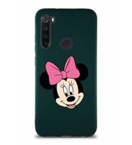 Xiaomi Redmi Note 8 Soft Premier Kapak Minnie Mouse-C Tasarımlı Silikon Kılıf - Yeşil (Şeffaf)