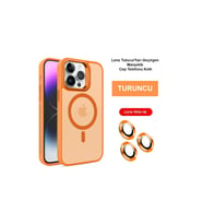 Joko Apple İphone 14 Pro Kılıf Flet Lens Magsafe Kapak - Turuncu
