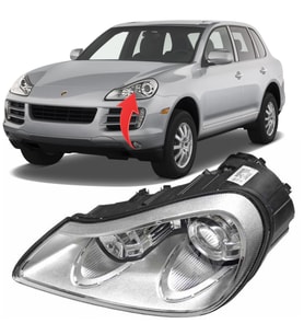 Porsche Cayenne Sol Ön Far Komple 2007-2010 95563117302