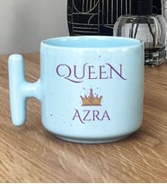 Kişiye Özel Queen Hediye Pastel T Kupa Sevgiliye Hediye (Mavi)