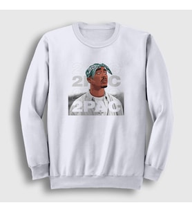 Presmono Unisex Beyaz 2pac Tupac Shakur Sweatshirt 45441tt