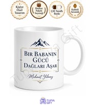 Baba Gücü Yazılı Motivasyon Temalı Kupa Bardak Babalar Günü Hediye