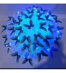 Led Işıklı Kelebek Buketi - A Kalite Büyük Boy Buket - Hediyelik Mavi Kelebek