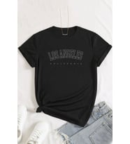 Unisex Los Angles Tasarım Tshirt (Siyah)