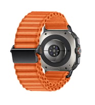 Lexroo Galaxy Watch Ultra 47mm KRD-120 Naylon Kumaş Hasır Örgülü Kordon - Turuncu