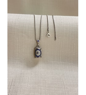 NAZAR BONCUĞU İŞLEMELİ 925 AYAR GÜMÜŞ KOLYE