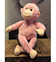ÇOK ŞİRİN RENKLİ MAYMUNLAR 40CM (Pudra Pembe)