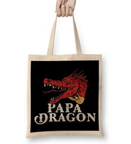 Awesome Papa Dragon Fearsome Dragon Fantasy Dad Bez Çanta Uzun Saplı