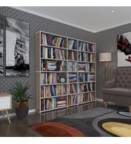 Kenzlife kitaplık süper ga 180*200*19 crd 6 katlı 3 bölme çift bölme opsiyonlu ofis mutfak banyo dolabı arkalıksız