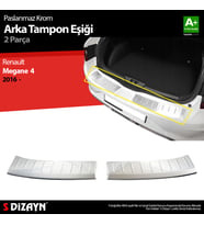 Renault Megane 4 HB Krom Arka Tampon Eşiği 2016-2020