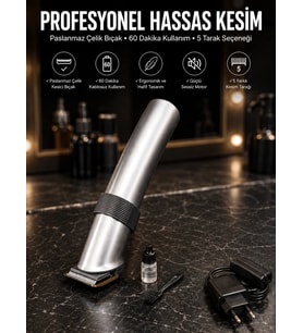 4 Taraklı Taşınabilir Profesyonel Saç Ve Sakal Kesme Tıraş Makinesi Yeni Nesil