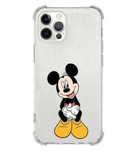 Apple iPhone 12 Pro Uyumlu Köşe Korumalı Antişok  Kapak Mickey Mouse Tasarımlı Şeffaf  Kılıf