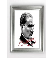Gümüş Çerçeveli Atatürk Tablo cv1352
