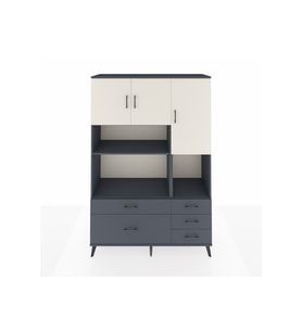 Hyperion Dolap 8 Raflı 5 Çekmeceli 3 Kapaklı 132x44x195 Antrasit-Aytaşı/Antrasit