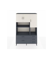 Hyperion Dolap 8 Raflı 5 Çekmeceli 3 Kapaklı 132x44x195 Antrasit-Aytaşı/Antrasit