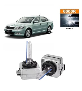 Skoda Octavia II 2004-2008 D1S / D1R 6000K Beyaz HID Xenon Ampul 2 Adet