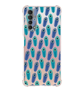 PrintiFy Huawei P Smart 2021 Uyumlu Nazar Boncuğu 4 Baskılı Şeffaf Köşe Korumalı Antişok Kılıf