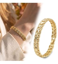 Premium Şık ve Parlak Facetta 24K Gold Kaplama 8 mm Kadın Bijuteri Bileklik 3183KBV5D6 - (~18cm)
