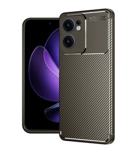 Reno 13F Kılıf Auto Focus Karbon Kapak - Kahverengi