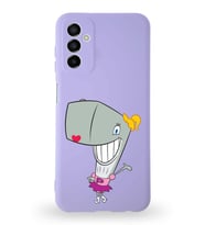 Samsung Galaxy M13 Uyumlu Lansman Kılıf Altı Kapalı İçi Kadife  Pearl Yengeç Tasarımlı  Kapak (Şeffaf)