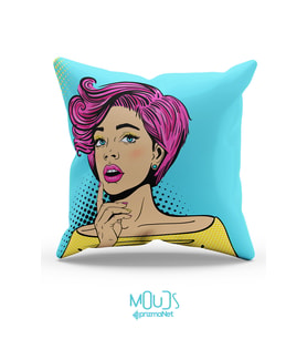 Moud's Çift Tarafı Baskılı Retro Woman Desenli Tekli Kırlent Kılıfı