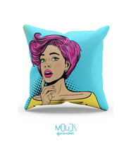 Moud's Çift Tarafı Baskılı Retro Woman Desenli Tekli Kırlent Kılıfı