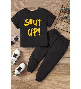 Çocuk Shut Up Alt - Üst Eşofman Takımı (Kırmızı)
