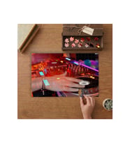 Dj Elleri Turntable Müzik Tasarımı 240 parça Ahşap Puzzle Ahşap Kutuda MP07298