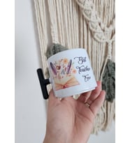 Öğretmenler İçin Kitap Kalem Desenli Best Teacher Ever Yazılı Porselen T Kupa Bardak Latte Fincanı