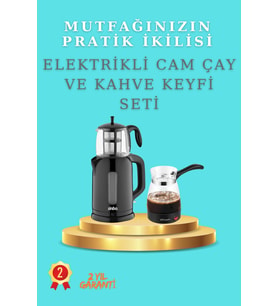 Cam Çay & Kahve Hazırlama Seti - Isıya Dayanıklı Kristal Cam Tasarım