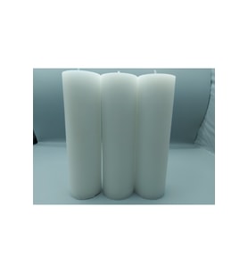 Soya Parafinli Beyaz (1 Adet) 160-170 Saat Yanma Süreli Çap:10 Cm Boy:25 Silindir Blok Mum Beyaz