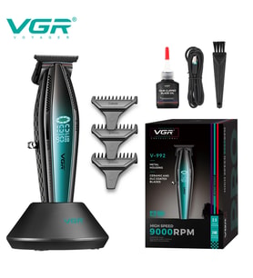 VGR V-992 Profesyonel 9000 RPM Yüksek Hız Metal Gövde Şarjlı Saç ve Sakal Çizim Makinesi