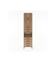 Hyperion Dolap 3 Raflı 7 Çekmeceli 2 Kapaklı 60x44x243 Çam-Çam