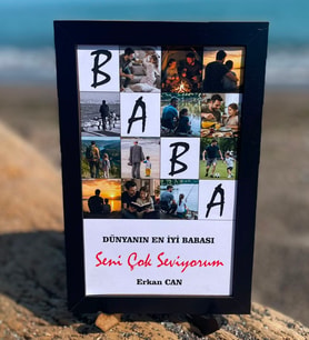Babalar Günü'ne Özel Kişiye Özel Fotoğraflı Çerçeve
