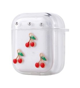 Lexroo Airpods Airbag 44 Airbag Tasarımlı Simli Şeffaf Kutup Kılıf - Kiraz