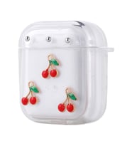 Lexroo Airpods Airbag 44 Airbag Tasarımlı Simli Şeffaf Kutup Kılıf - Kiraz